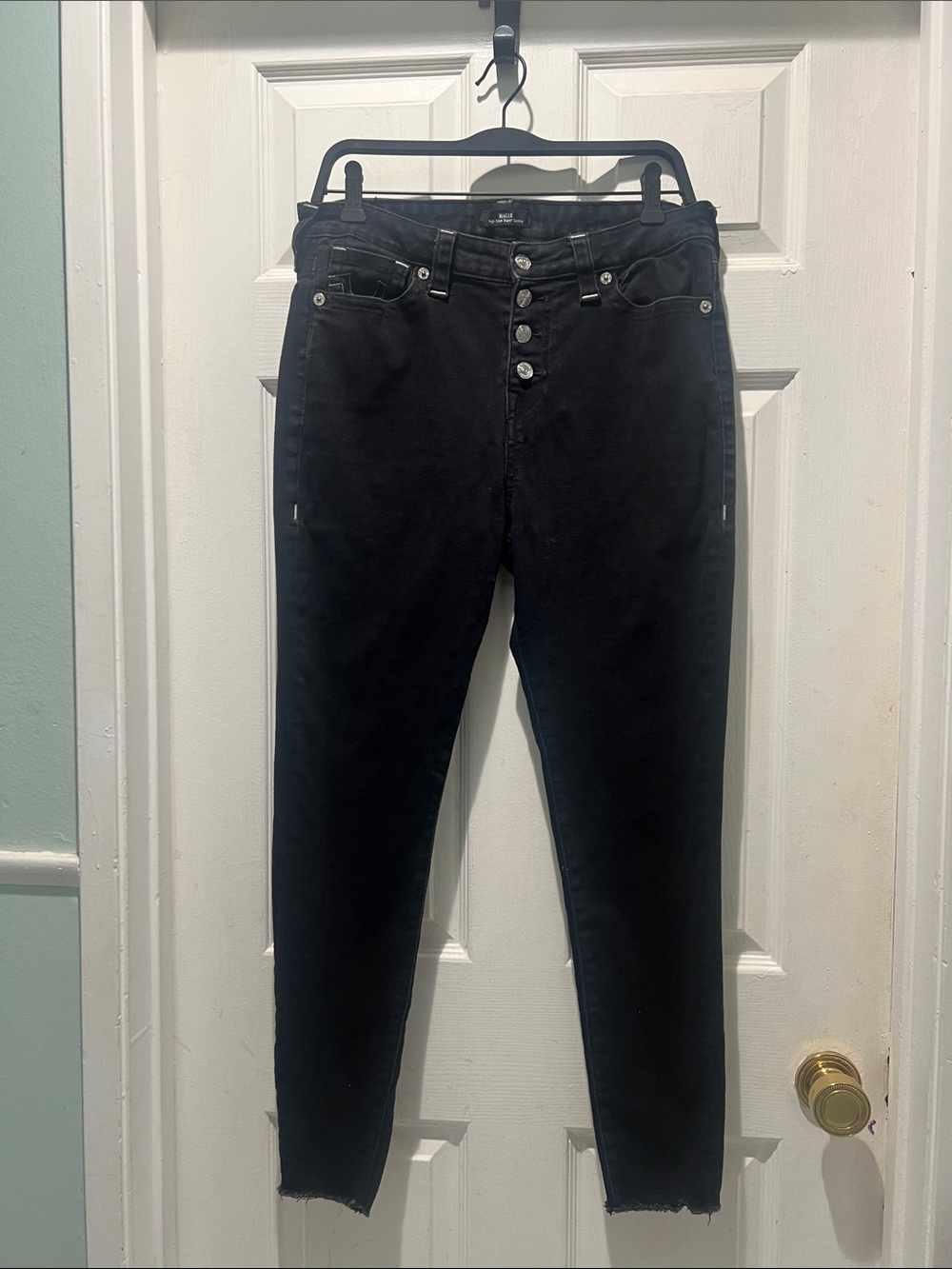 True Religion Women's Black Skinny High-Rise Button-Fly Jeans